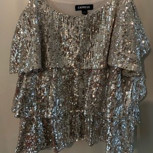 Express sequined tiered top